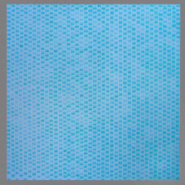 oil painting on canvas blue with blue and green repeated marks